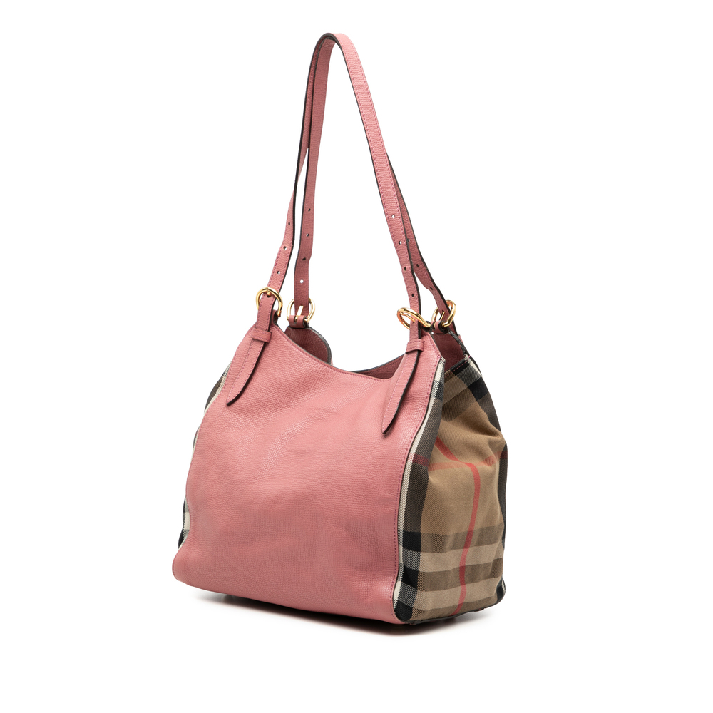 Pre-Loved Burberry Small Leather and House Check Canvas Canterbury Tote - Picture 2 of 7